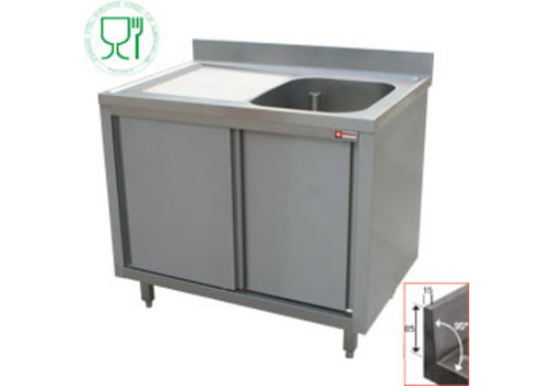  HorecaTraders Stainless Steel Sink | 1 Sink Right | 140x70x88cm 