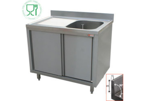  HorecaTraders Stainless Steel Sink | 1 Sink Right | 140x70x88 cm 