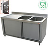 HorecaTraders Stainless Steel Double Sink | 2 Sinks Right | 200x70x88cm