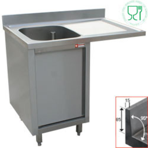  HorecaTraders Edelstahlspüle mit 1 Becken links | 140x70x88 cm 