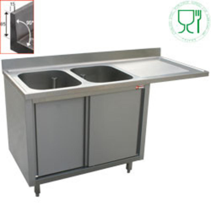 Stainless Steel Sink | 2 Tubs Left | 160x70x88cm