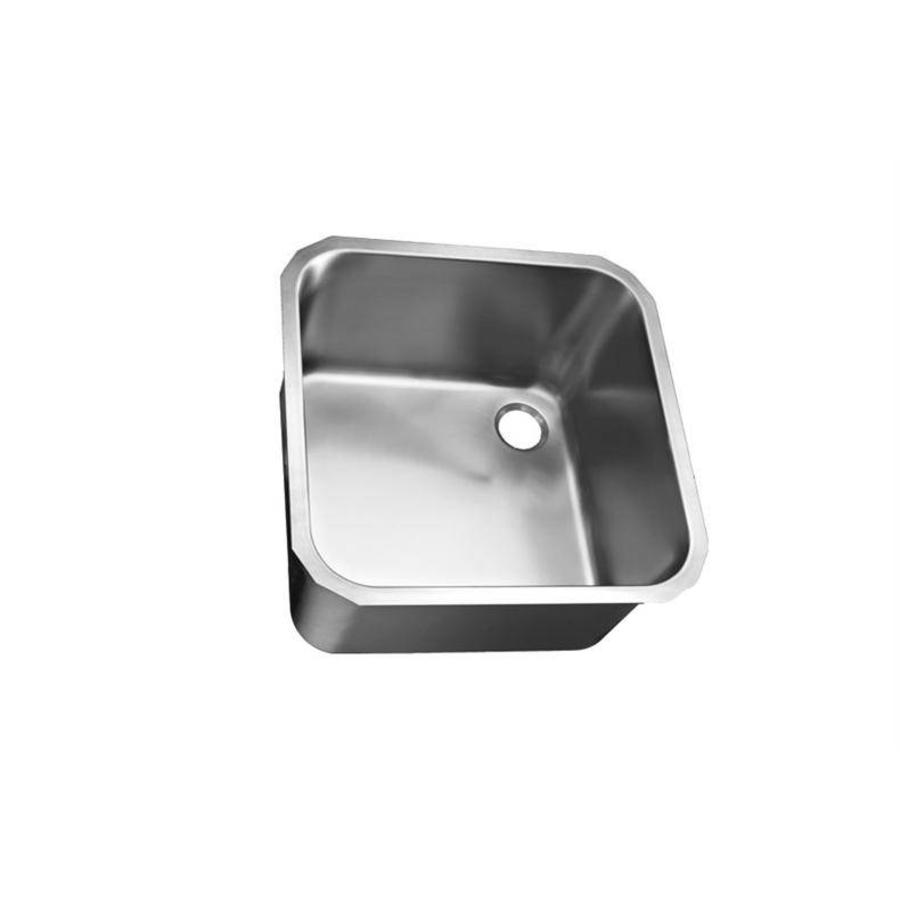 Square stainless steel sinks without overflow | 9 Formats