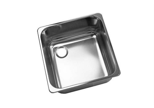  HorecaTraders Square stainless steel built-in sink without overflow 