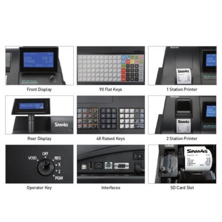 Caisse enregistreuse à écran LCD Sam4s NR-500RB