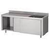 Stainless steel sink with sliding doors | 120x60x90 cm