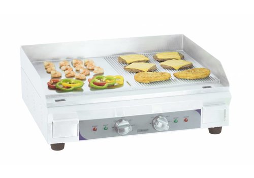  Casselin Elektrische Grillplatte | Glatt geriffelt | 2 x 30x40cm 
