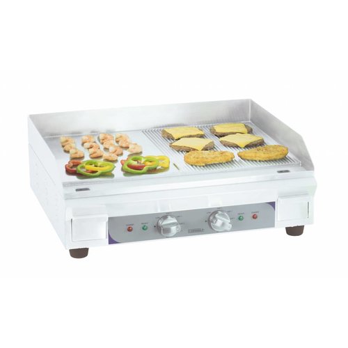  Casselin Electric Griddle | Smooth Grooved | 2 times 30x40cm 