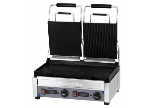  Casselin Dubbele rvs Contact Panini Grill | Smooth / gegroefde 