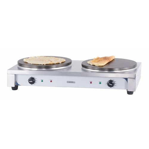  Casselin Crêpière électrique double en acier inoxydable | 2x40cmØ | 230 volts 
