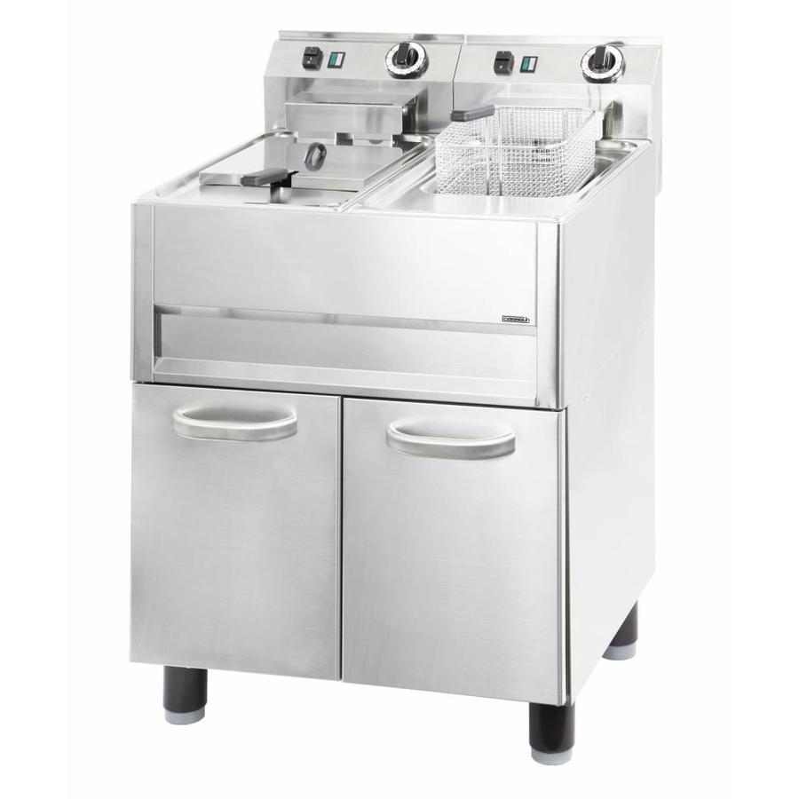 Friteuse électrique en acier inoxydable | 2x13L