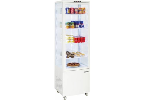  Casselin Gekoelde Vitrine Wit met Wielen | 235L 