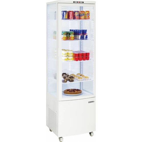  Casselin Gekoelde Vitrine Wit met Wielen | 235L 