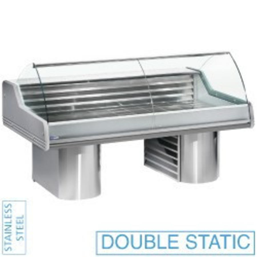 Display case counter fish | Granite worktop 150x120x118 cm