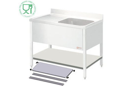  HorecaTraders Stainless Steel Shelf for Sink | 120x60x40cm 