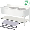 HorecaTraders Stainless Steel Shelf for Sink | 160x70x40cm