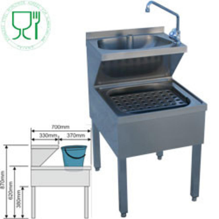 Combined stainless steel sink with base