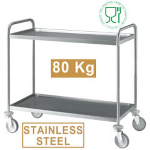  HorecaTraders Sturdy Serving Trolley 80KG per tray | 3 Dimensions 