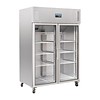 Polar Portable commercial cooler | 6 adjustable legs | 2 glass doors | stainless steel | 1200 litres