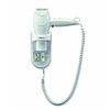 HorecaTraders Wall-mounted hairdryer white with white spiral cord