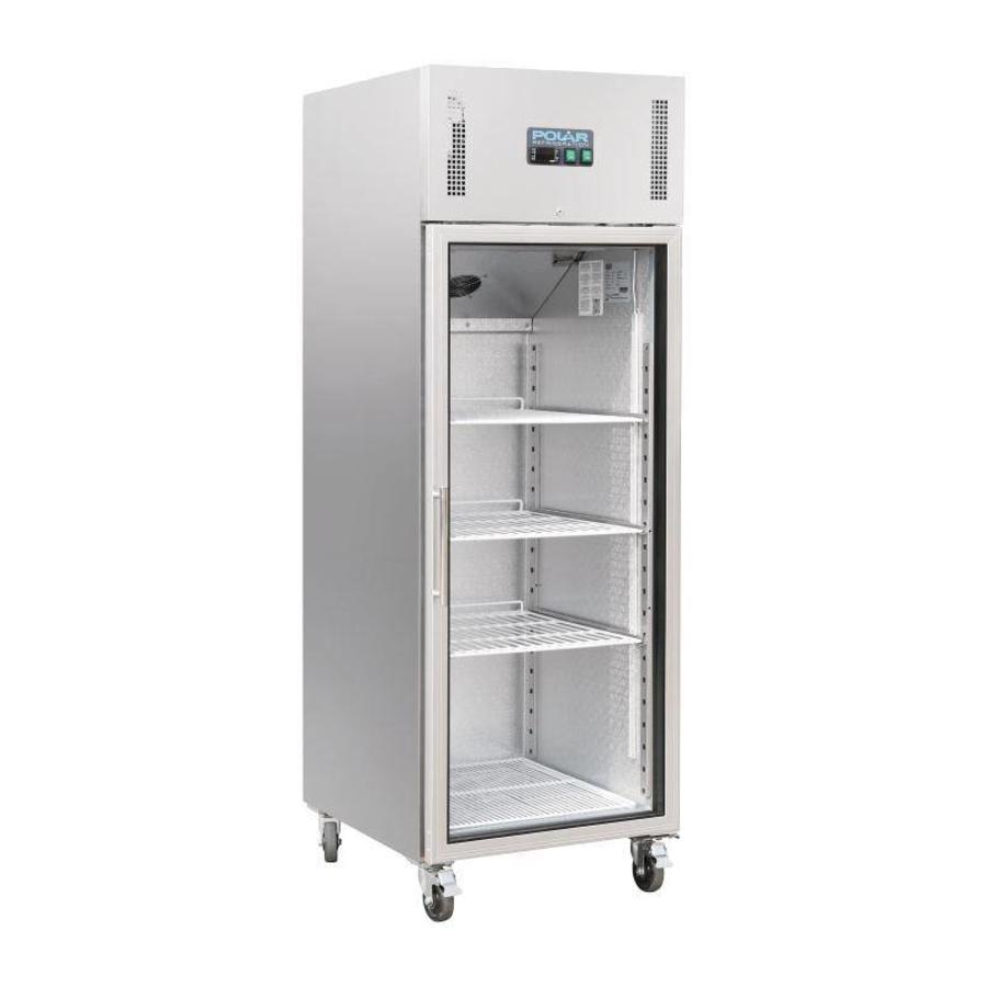 Refrigeration with glass door | stainless steel | 600L