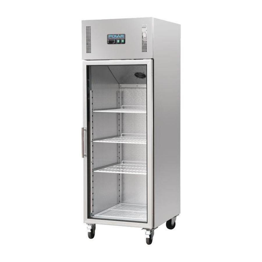 Refrigeration with glass door | stainless steel | 600L