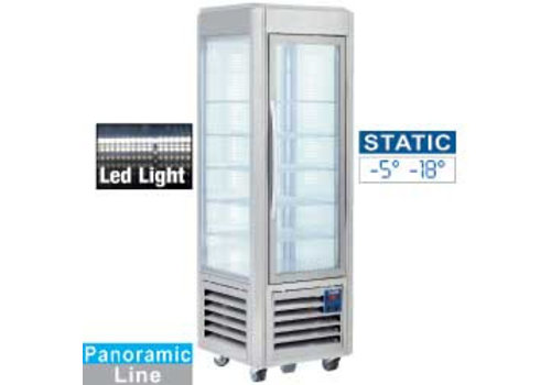  HorecaTraders Vitrine de congélation en acier inoxydable | 5 niveaux | 360 litres 