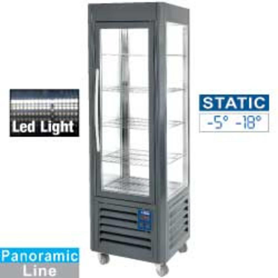 Vitrine de congélation en acier inoxydable | 5 niveaux | 360 litres | Anthracite