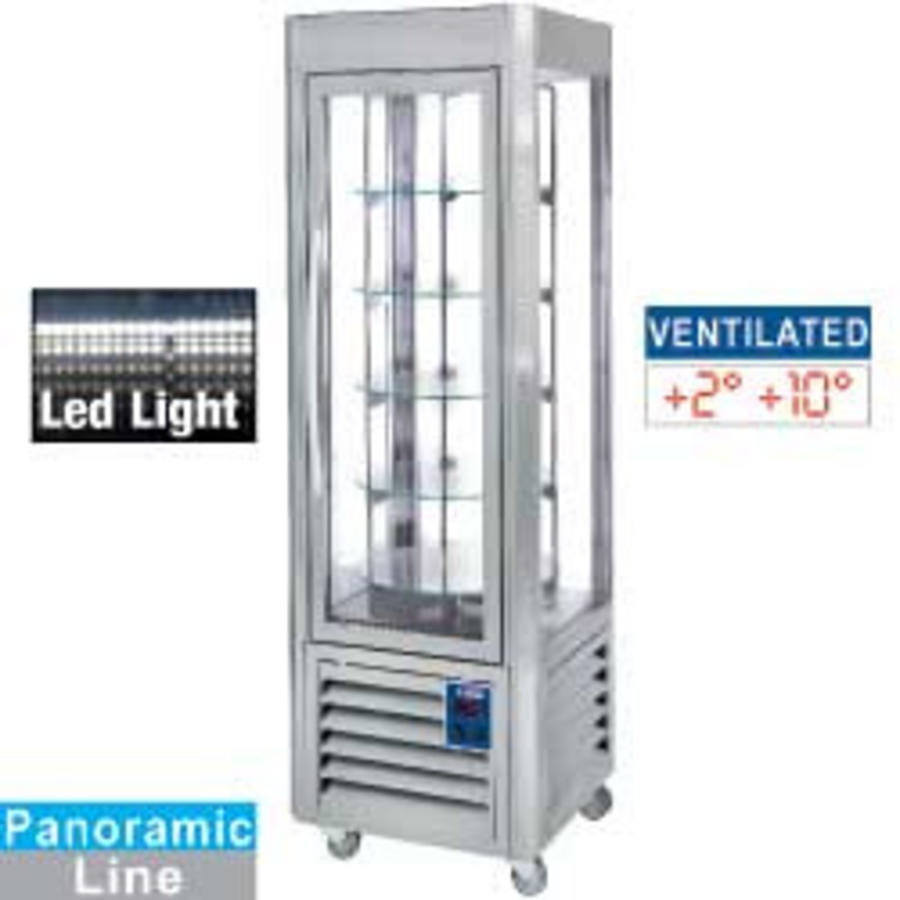 Vitrine à pâtisserie en acier inoxydable | 5 plateformes rotatives | 360 litres