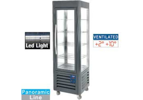  HorecaTraders Gebäckvitrine aus Edelstahl | 5 Tabletts | 360 Liter | Anthrazit 