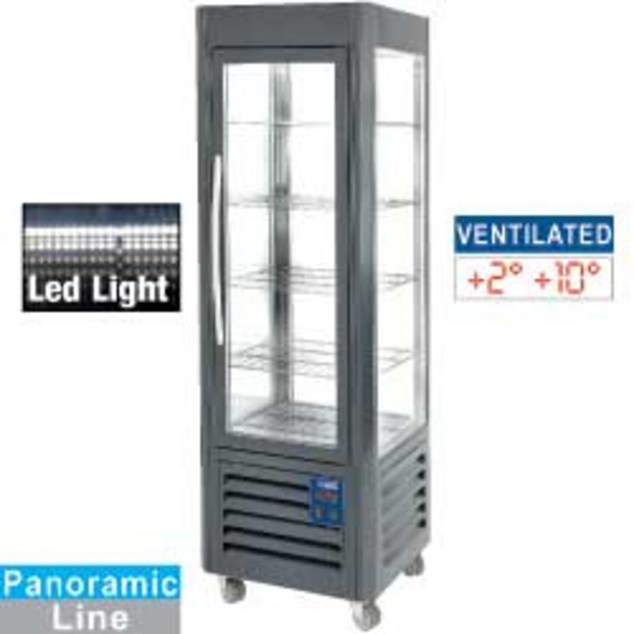 Vitrine à pâtisserie en acier inoxydable | 5 plateaux | 360 litres | Anthracite