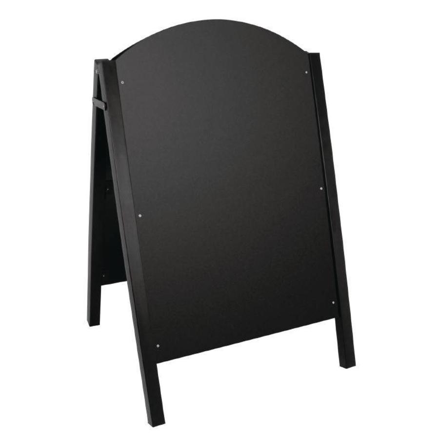Panneau de trottoir noir avec cadre en métal | 66x67x(H)103cm