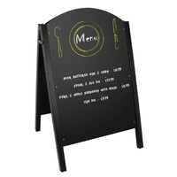 Stoepbord Zwart met Metalen Frame | 66x67x(H)103cm