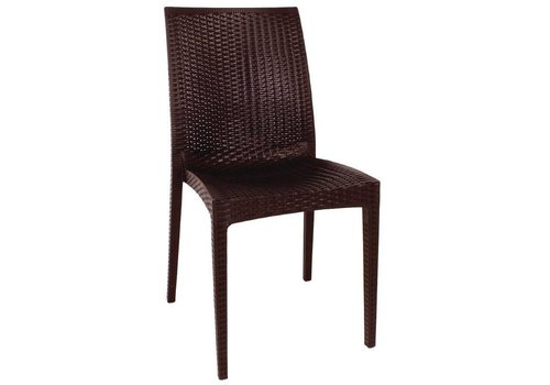  Bolero Plastic Chair Brown | Without Armrest 4 pcs 