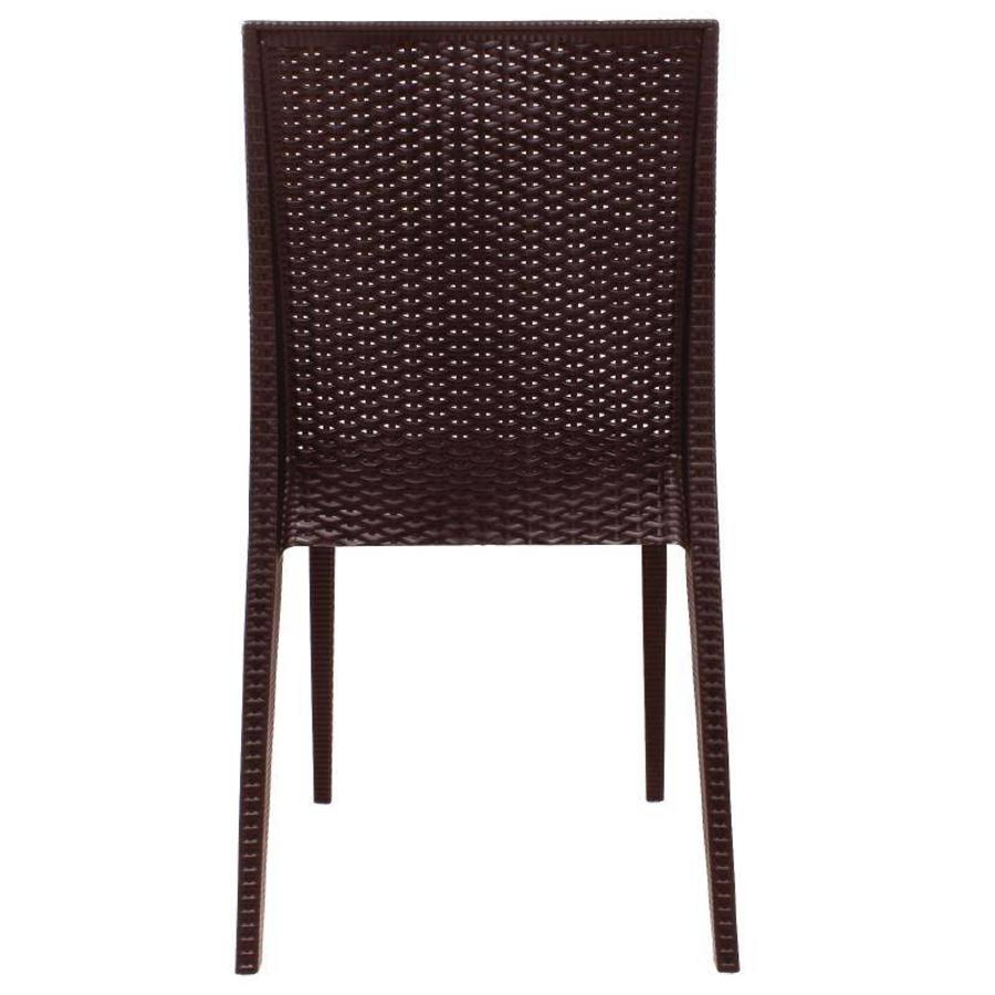 Chaise en plastique marron | Sans accoudoir 4 pièces