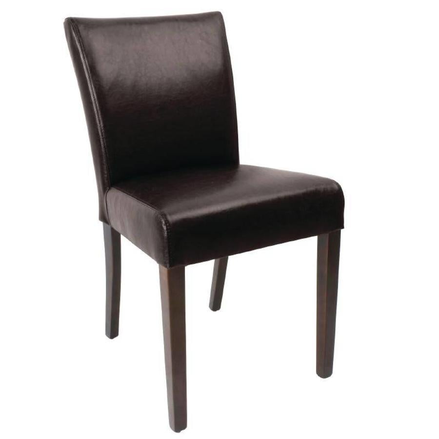 Chaise en similicuir marron | 2 pièces