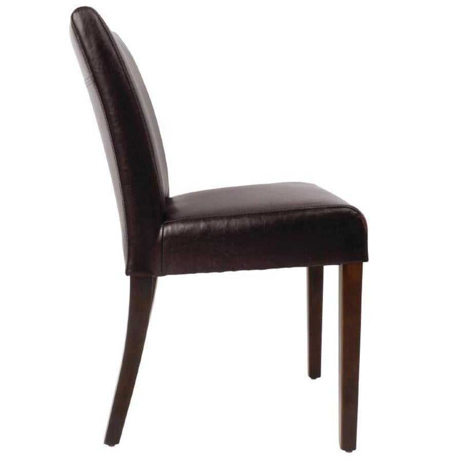 Chaise en similicuir marron | 2 pièces