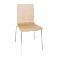 Chaise sans accoudoirs Aspect hêtre | 4 pièces