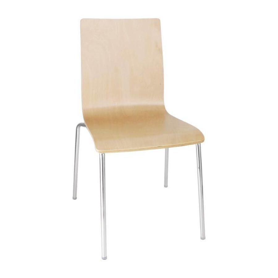 Chaise sans accoudoirs Aspect hêtre | 4 pièces