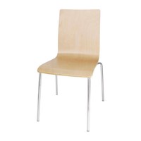 Chaise sans accoudoirs Aspect hêtre | 4 pièces