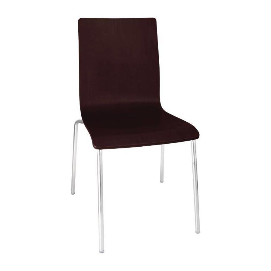 Chaise sans accoudoirs aspect noyer | 4 pièces