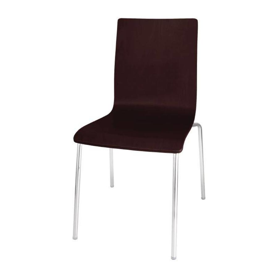 Chaise sans accoudoirs aspect noyer | 4 pièces