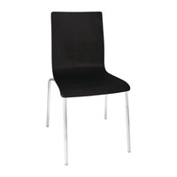 Chair without Armrest Black | 4 pieces