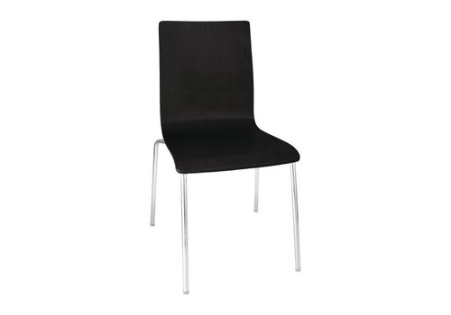  HorecaTraders Chaise sans accoudoirs Noir | 4 pièces 