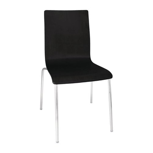  HorecaTraders Chaise sans accoudoirs Noir | 4 pièces 