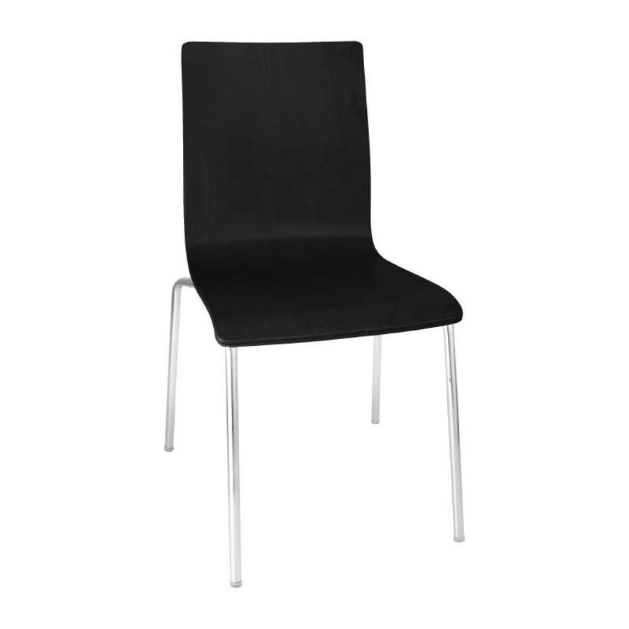 Chaise sans accoudoirs Noir | 4 pièces