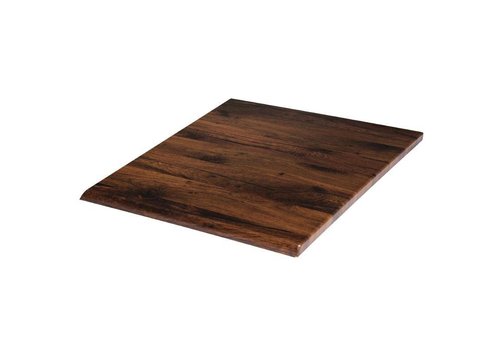  HorecaTraders Plateau de table carré en chêne antique | 70 cm 