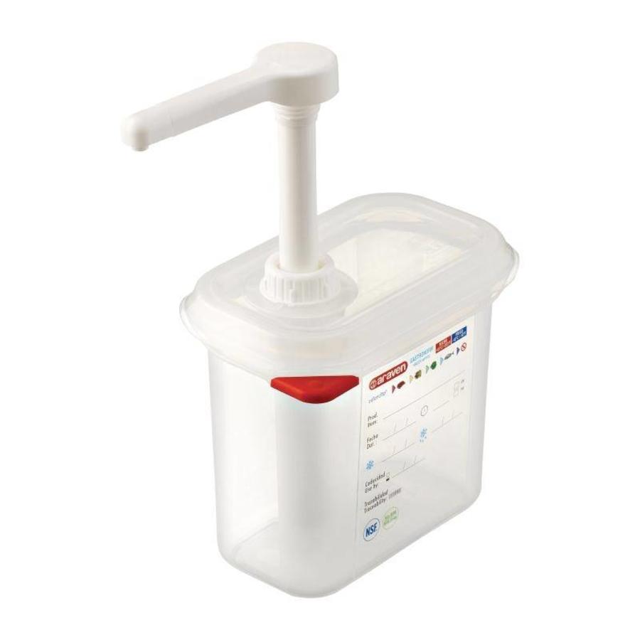 Distributeur de sauce GN 1/9 transparent - 1,5 litres