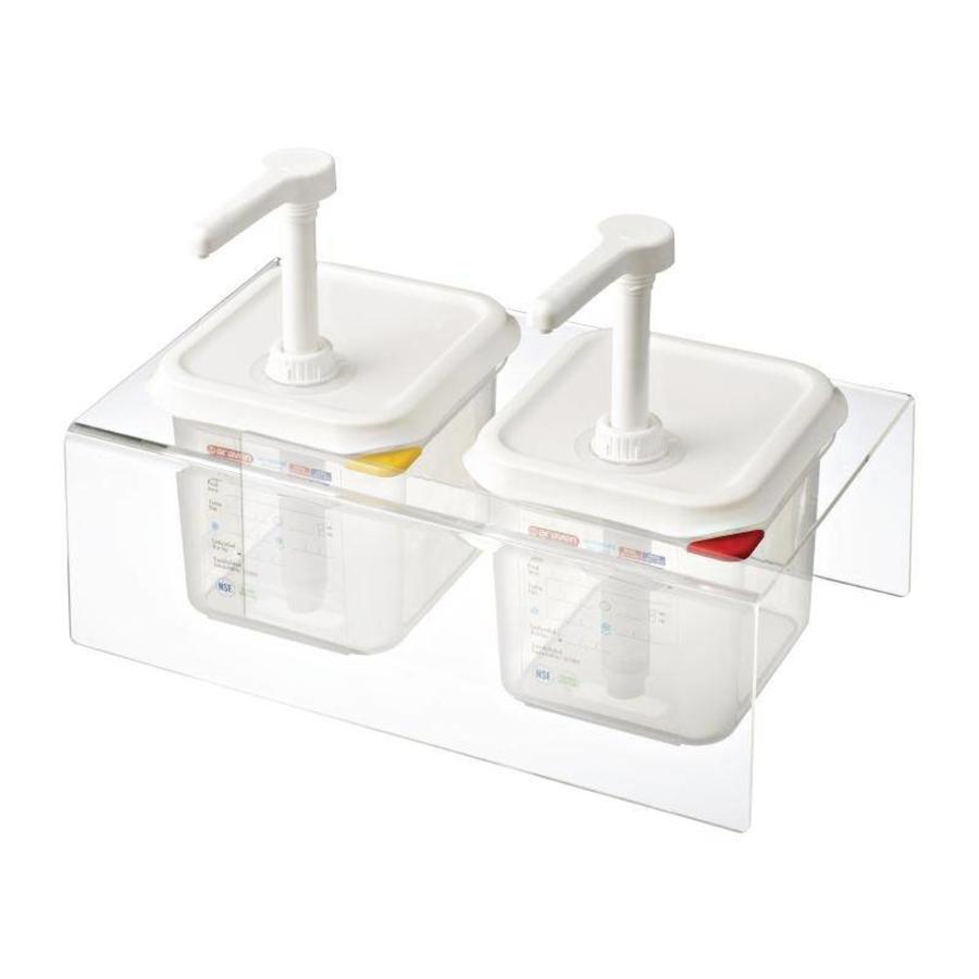 Lot de 2 distributeurs de sauce GN 1/6 transparent 2,6 l