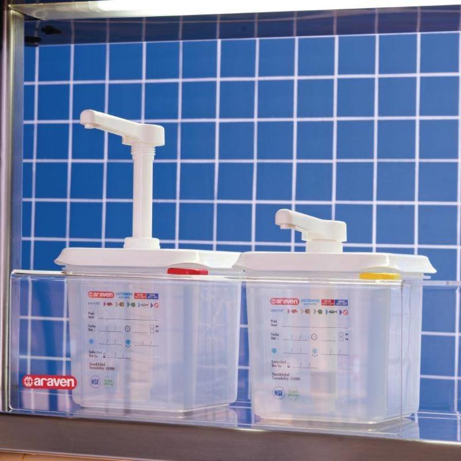 Lot de 2 distributeurs de sauce GN 1/6 transparent 2,6 l