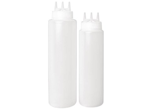  Vogue Squeeze bottle transparent with 3 nozzles | 2 sizes | Per 5 